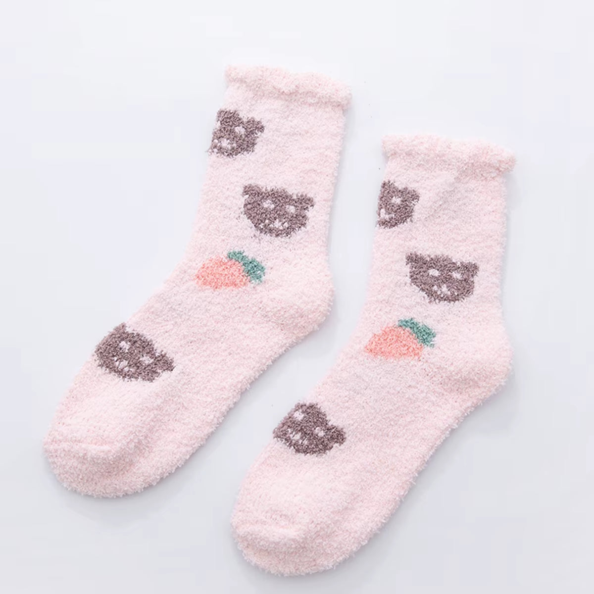 2 Pairs Cute Cow Spots Print Socks, Thickened & Warm Coral Fleece Socks, Women'S Stockings & Hosiery